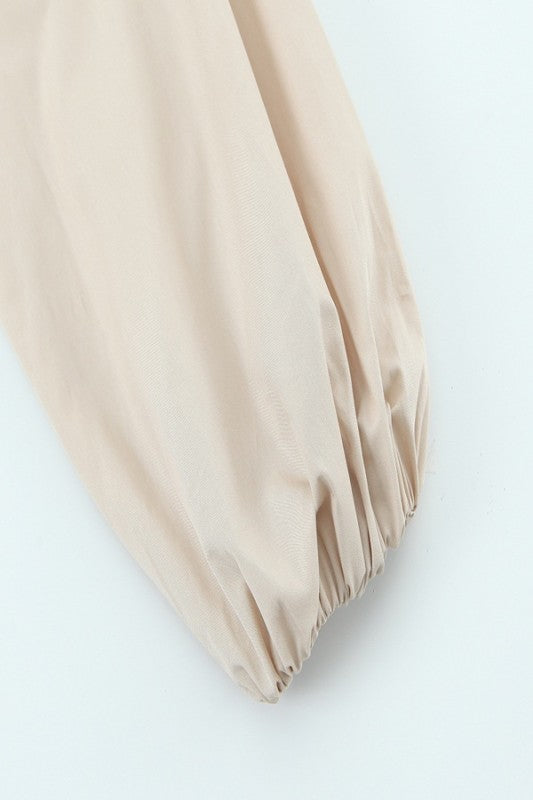 Contrast Poplin Top