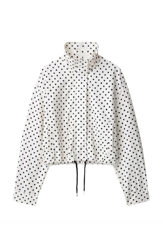 Polka Dotlong Sleeve Puffer Jacket