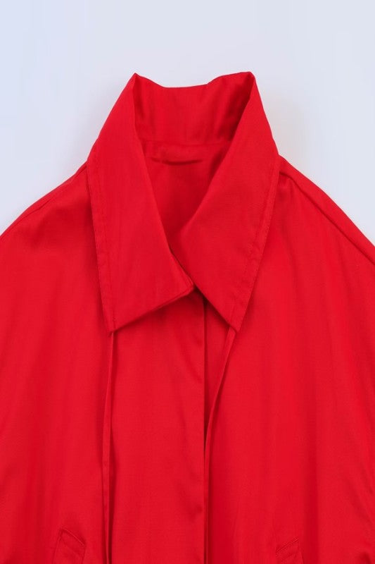 Belted High Neck Jacket Top