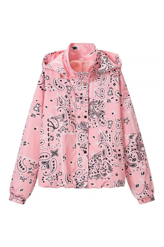 Paisley Windbreaker Jacket Top