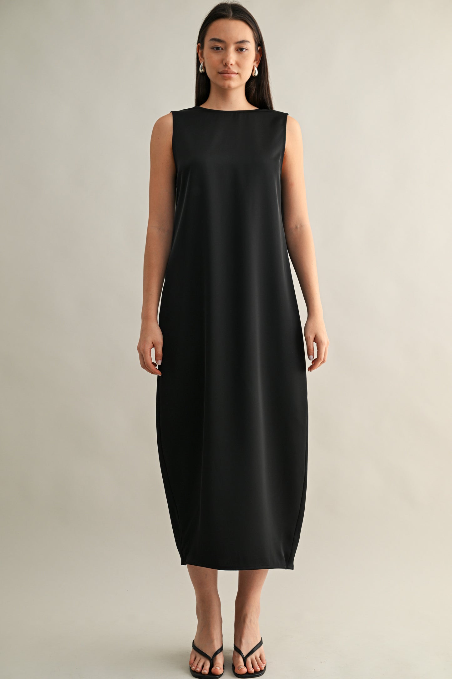 Draped Back Midi Dress