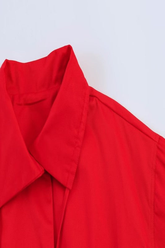 Belted High Neck Jacket Top