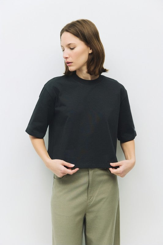 Black Relaxed Tee Top