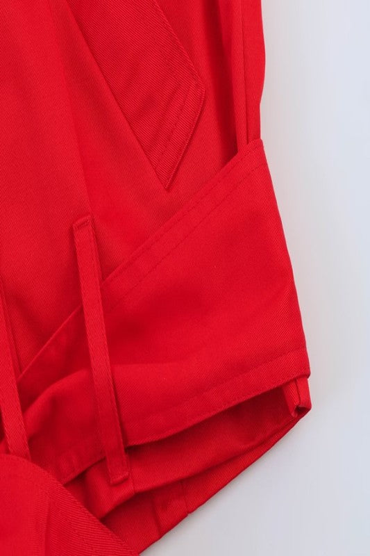 Belted High Neck Jacket Top