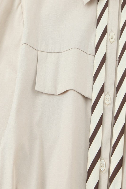 Contrast Poplin Top