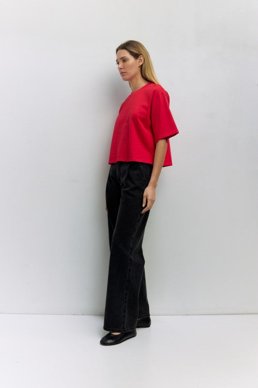 Red Relaxed Tee Top