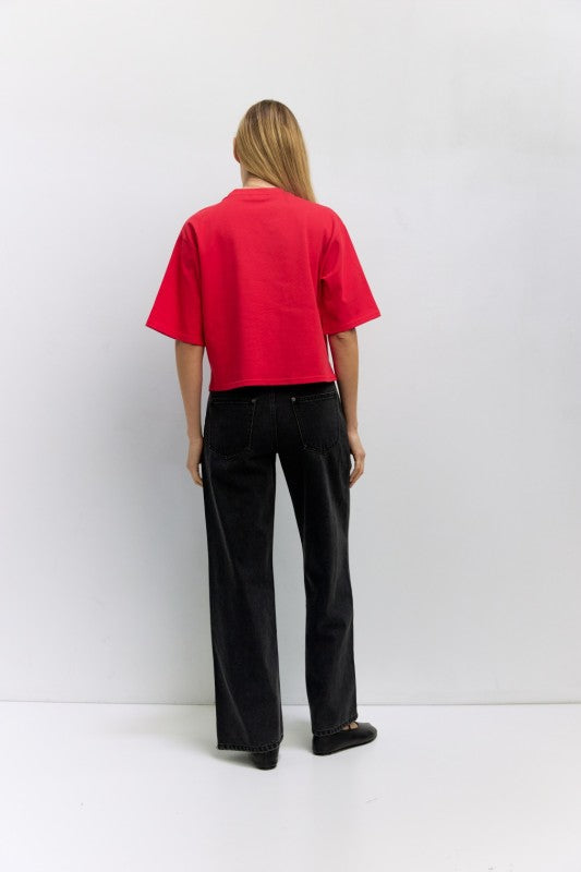 Red Relaxed Tee Top
