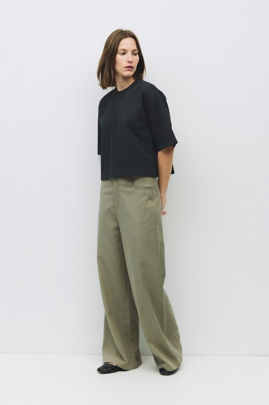 Black Relaxed Tee Top