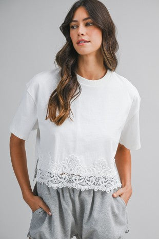 Short Sleeve With Lace Top