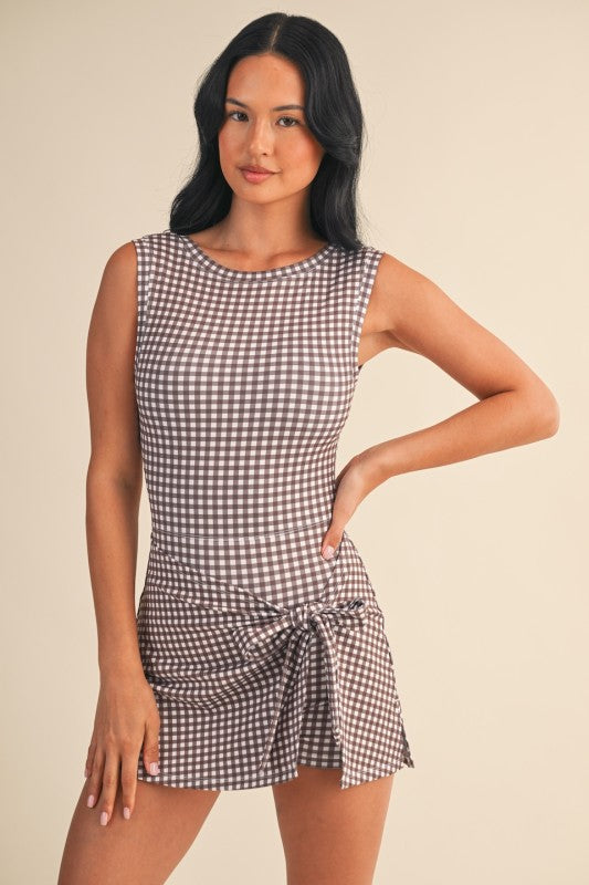 Gingham Knot Romper