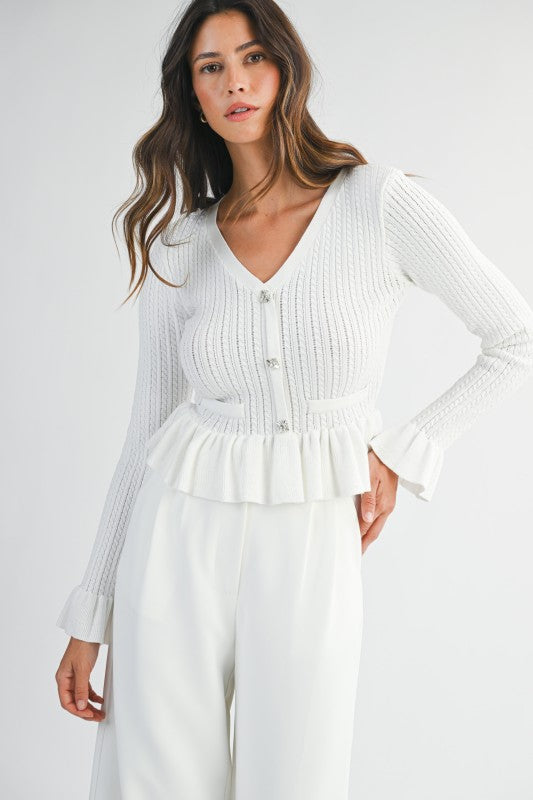 Cable Knit Cardigan Top