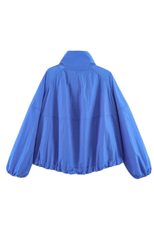 Blue Windbreaker Jacket Top