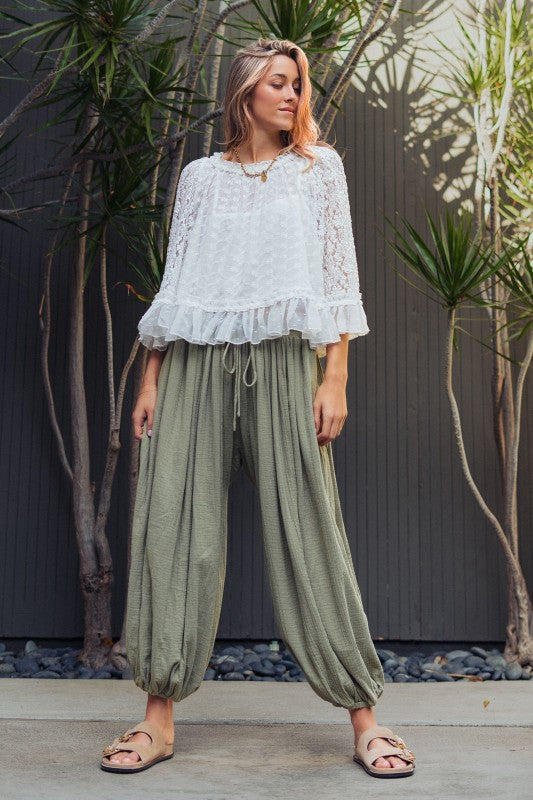 Cloud Drift Cotton Gauze Balloon Pant