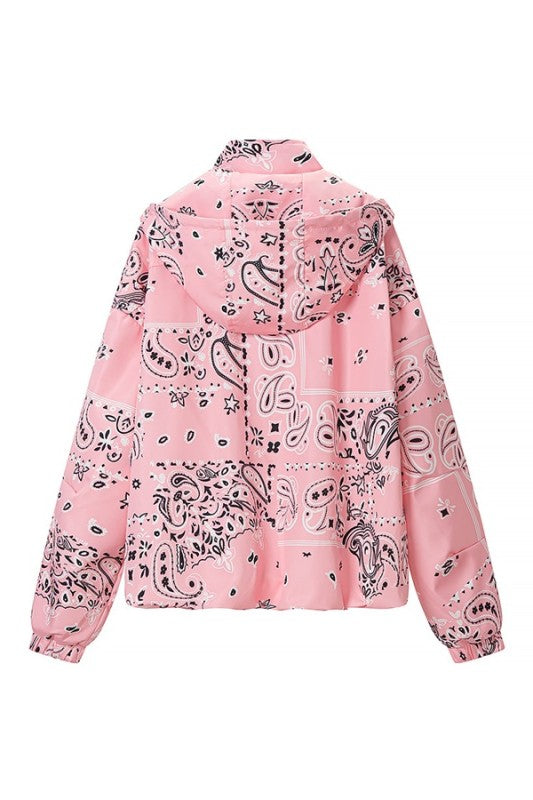 Paisley Windbreaker Jacket Top
