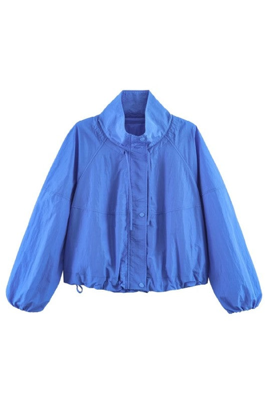 Blue Windbreaker Jacket Top