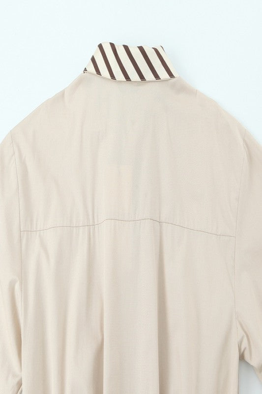 Contrast Poplin Top