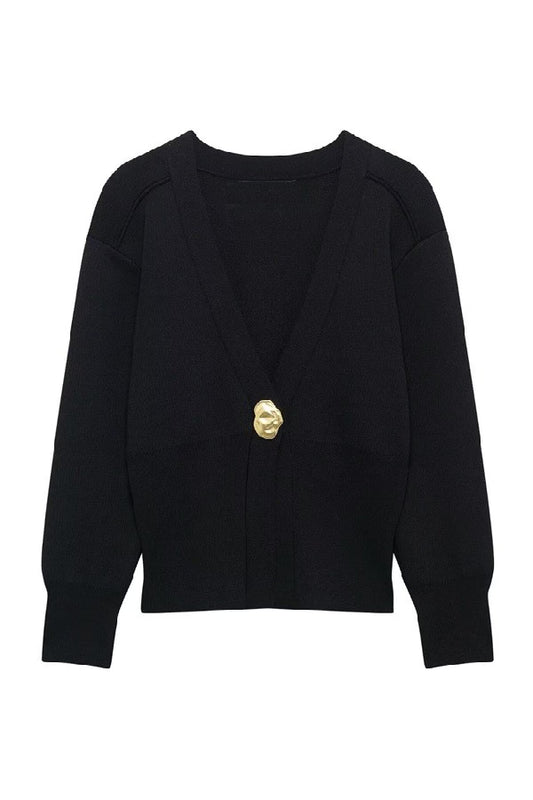 Gold detail knot cardigan